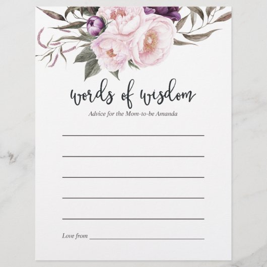 深いベルベットフローラベビーシャワーアドバイスママ (正面)