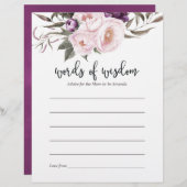 深いベルベットフローラベビーシャワーアドバイスママ (正面/裏面)