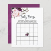 深いベルベットフローラベビーシャワービンゴ (正面/裏面)