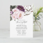 深いベルベットフローラベビー又はブライダルシャワーバイメール 招待状 (スタンド正面)