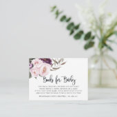深いベルベットフローラ赤ちゃんシャワーブックリクエスト エンクロージャーカード (スタンド正面)