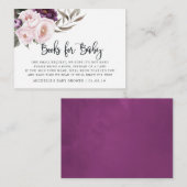 深いベルベットフローラ赤ちゃんシャワーブックリクエスト エンクロージャーカード (正面/裏面)
