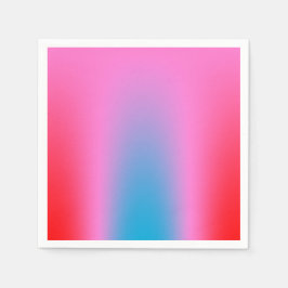深いマゼンタピンクから赤と青のオーリグラデーション スタンダードカクテルナプキン
