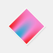 深いマゼンタピンクから赤と青のオーリグラデーション スタンダードカクテルナプキン (角)