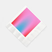 深いマゼンタピンクから赤と青のオーリグラデーション 縁ありランチョンナプキン (角)