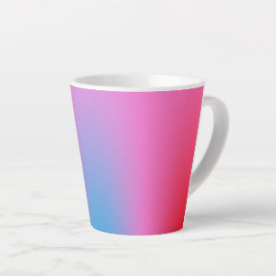 深いマゼンタピンクから赤と青のグラデーションパーティー カフェラテマグ
