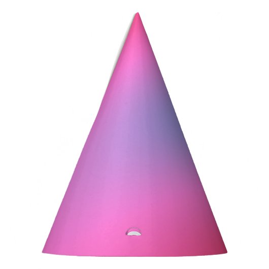 深いマゼンタピンクから赤と青のグラデーションパーティー パーティーハット (左)