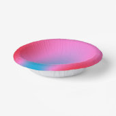 深いマゼンタピンクから赤と青のグラデーションパーティー ペーパーボウル (傾斜あり)
