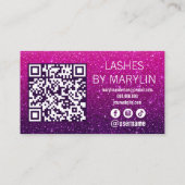 深いマゼンダとバイオレットグラデーショングリッターラッシュテック ロイヤリティカード (裏面)