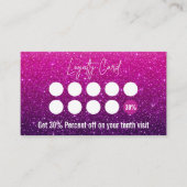 深いマゼンダとバイオレットグラデーショングリッターラッシュテック ロイヤリティカード (正面)