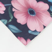 深いミッドナイトフローラガーデンパターンシェルパブランケット フリースブランケット (角)