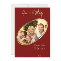 深いミニマルレッドシーズンズグリーティングクリスマス