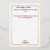 深いミニマルレッドシーズンズグリーティングクリスマス 箔シーズンカード (裏面)