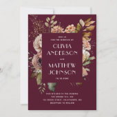 深いメロ結婚ー | フローラブルゴーニュ梅QRコード 招待状 (正面)