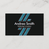 深いモダンティール(緑がかった色)赤シャイニーな金属グリッターかわいい 名刺 (裏面)