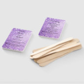 深いモダンパープルグリッター結婚式 プログラム ハンドファン (組立なし)