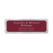 深いモダンブルゴーニュ・シルバーグレイ結婚ズ ラベル (正面)