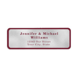 深いモダンブルゴーニュ・シルバーグレイ結婚ズ ラベル