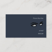 深いライトブルー無地のカラースケッチ女性一覧 名刺 (裏面)