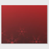 深いリッチレッドクリスマススノーフレーク ラッピングペーパー (フラット)