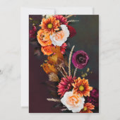 深いリッチ花模様葬儀お祝いの生活 招待状 (裏面)