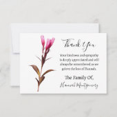 深いリッチ花模様葬儀悔やみや弔慰ありがとう ノートカード (正面)