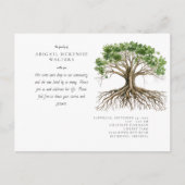 深いルーツツリーお祝いオブライフ招待状 ポストカード (正面)