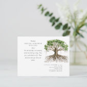 深いルーツツリーお祝いオブライフ招待状 ポストカード (スタンド正面)
