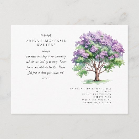 深いルーツピンクの木のお祝いの生活 ポストカード (正面)