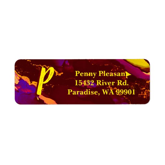 深いレッドおよび金ゴールドアルコールイ絵画ンク ラベル (正面)