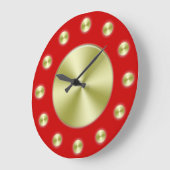 深いレッドとゴールズエレガントウォールクロック ラージ壁時計 (傾斜)