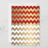 深いレッドと金ゴールドハート-招待状 招待状 (裏面)