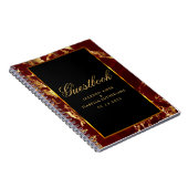 深いレッドと金ゴールド大理石とブラック – ゲストブック ノートブック (右側)