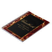 深いレッドと金ゴールド大理石とブラック – ゲストブック ノートブック (左側)