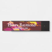 深いレッドアクリルフローアート机用ネームプレート サインプレート (正面)