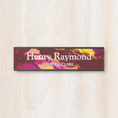 深いレッドアクリルフローアート机用ネームプレート サインプレート (正面)