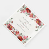 深いレッドガーデンフラワーウォーターカラーフレーム (コーナー)