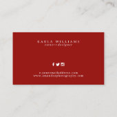 深いレッドガーデンフラワーブーケ 名刺 (裏面)