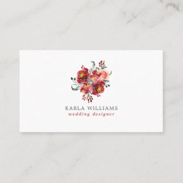 深いレッドガーデンフラワーブーケ 名刺