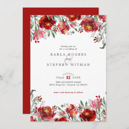 深いレッドガーデンフローラ枠 招待状