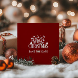 深いレッドクリスマスブランチパーティー セーブザデート