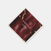 深いレッドサウスウエストコウィド スタンダードカクテルナプキン (角)