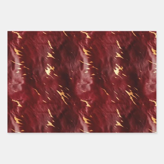 深いレッドサウスウエストコウィド ラッピングペーパーシート (正面3)