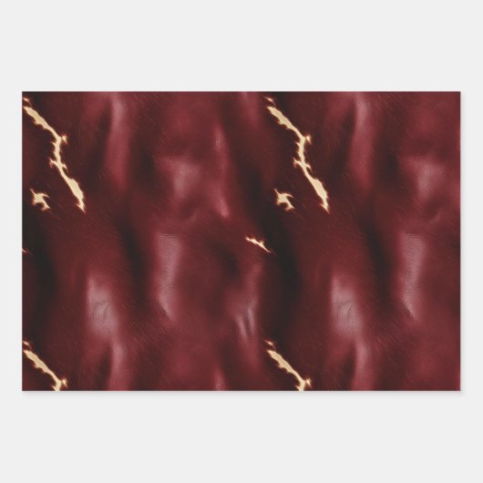 深いレッドサウスウエストコウィド ラッピングペーパーシート (正面)