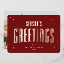 深いレッドシーズングリーティングレトロスターズフォト