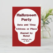 深いレッドスカルカットアウトシルエット 招待状 (スタンド正面)