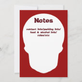 深いレッドスカルカットアウトシルエット 招待状 (裏面)