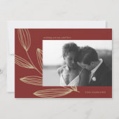 深いレッドスプラウト写真ホリデーカード シーズンカード (正面)