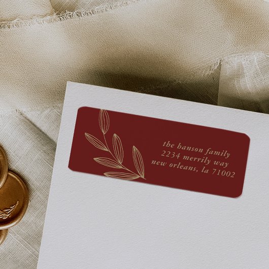 深いレッドスプラウト差出人住所ラベル ラベル