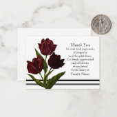 深いレッドチューリップサンキューカード ノートカード (正面/裏面インサイチュ)